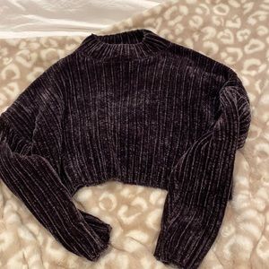 Black velvety sweater size s